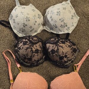 Elegant Lace Bra Set - Black, Cream, Pink
